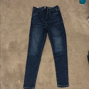 American Eagle Outfitters Blue Skinny Jeans High-Rise Tapered